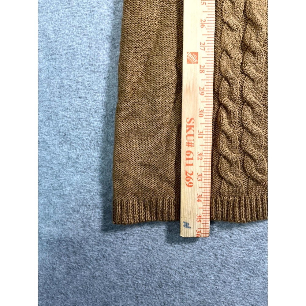 Adrienne Vittadini Sweater Dress Womens Large Brown Acrylic Cable Knit Mock Neck - Picture 2 of 7